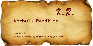 Korbuly Renáta névjegykártya