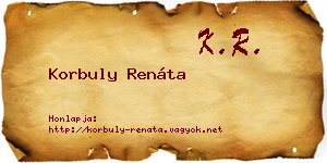 Korbuly Renáta névjegykártya